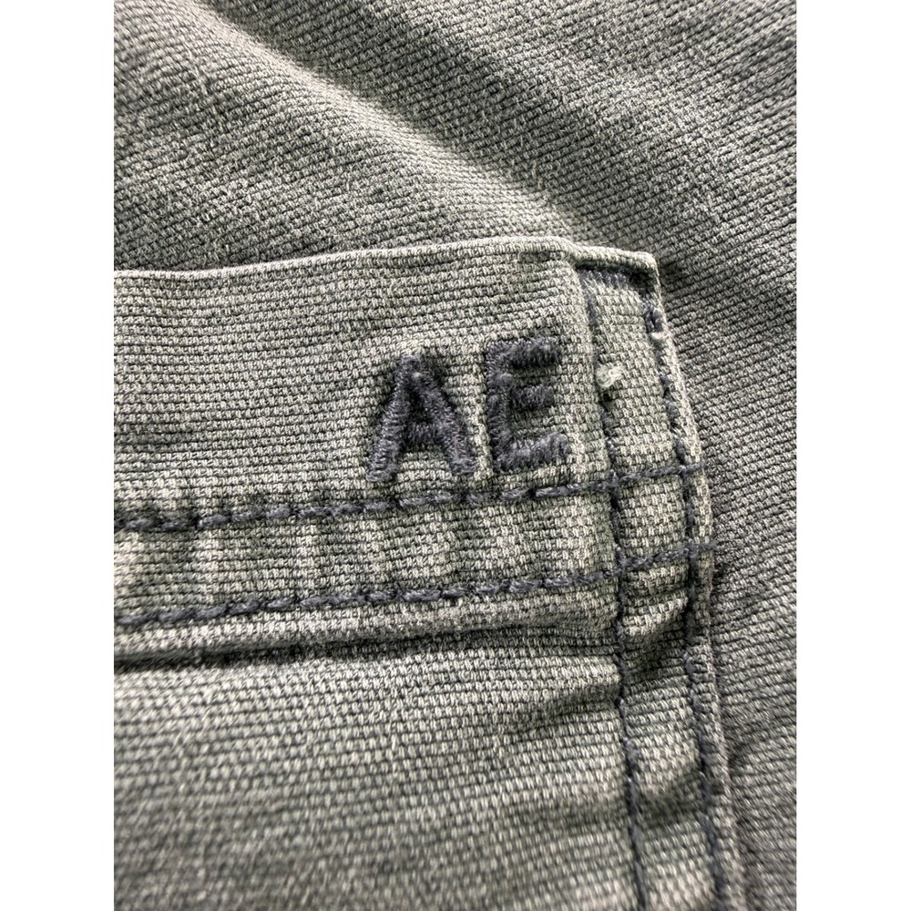 American Eagle Cargo Pants Womens 2 Blue Gray Stretch Wide Leg Utility - Picture 15 of 16
